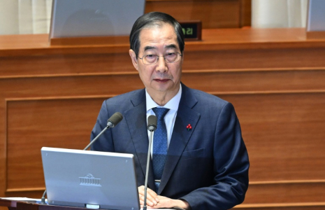 Le Premier ministre sud-coréen Han Duck-soo le 11 décembre 2024 à l'Assemblée nationale à Séoul ( AFP / JUNG YEON-JE )