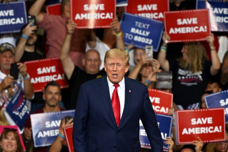 Donald Trump à Wilkes-Barre, aux États-Unis, le 3 septembre 2022. ( AFP / ED JONES )