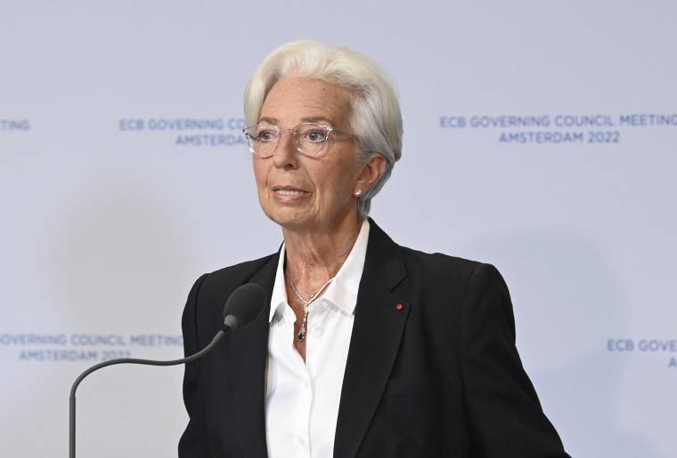 Christine Lagarde, à Amsterdam, le 9 juin 2022 ( AFP / JOHN THYS )
