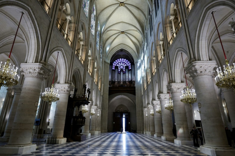 À deux jours de la réouverture de la cathédrale Notre-Dame de Paris, incendiée en avril 2019, le programme des célébrations se précise ( POOL / STEPHANE DE SAKUTIN )