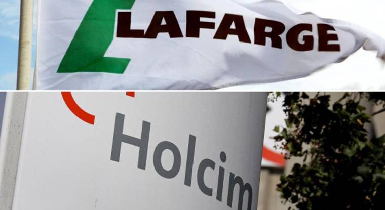 Le logo de Lafarge et de Holcim. (© F. Coffrini-L. Venance / AFP)