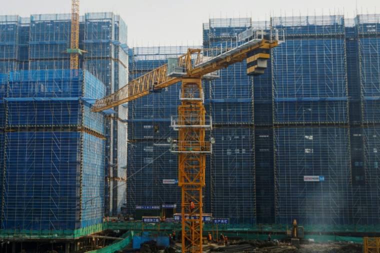 Un projet d'immobilier résidentiel du groupe Vanke, en construction à Hangzhou (est). Photo prise le 31 mars 2024 ( AFP / STR )