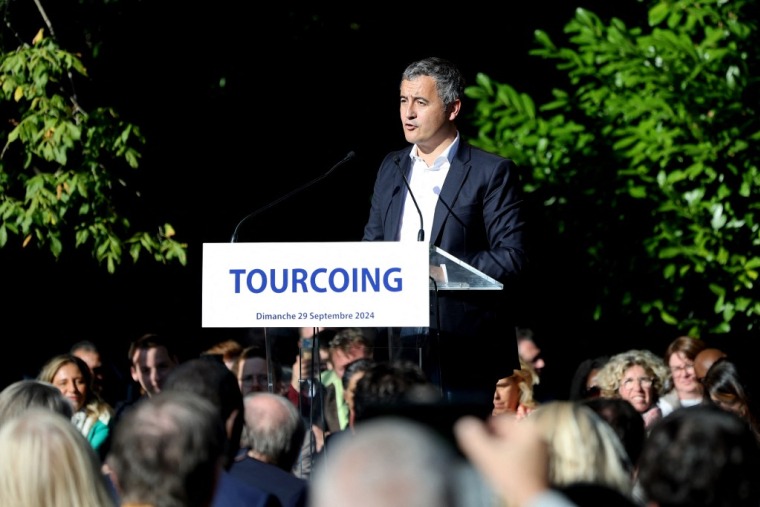 Gérald Darmanin à Tourcoing, le 29 septembre 2024. ( AFP / FRANCK CRUSIAUX )