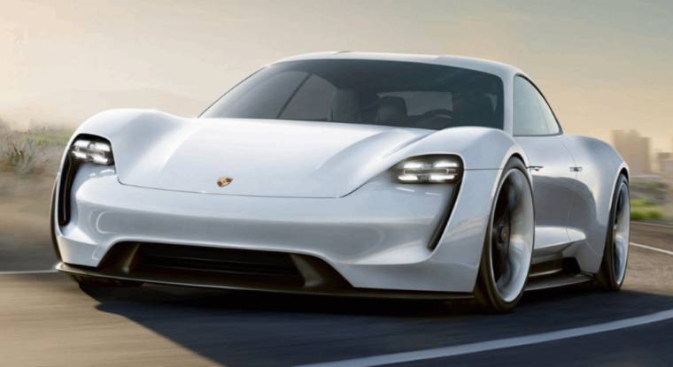 L'action Porsche figure parmi les valeurs recommandées par Barclays, ici la Porsche Mission E, électrique (©Porsche).