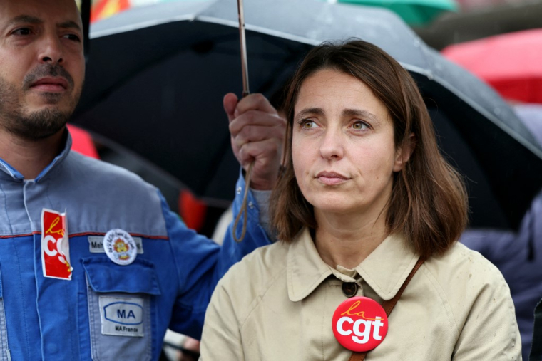 Sophie binet à Paris, le 17 octobre 2024. ( AFP / ALAIN JOCARD )