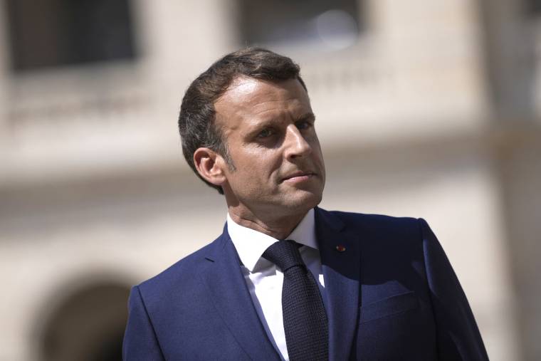 Emmanuel Macron, le 21 juillet 2021, à Paris ( POOL / DANIEL COLE )