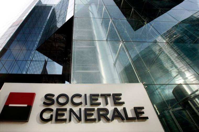 General view of headquarters of French bank Societe Generale in La Defense business centre near Paris