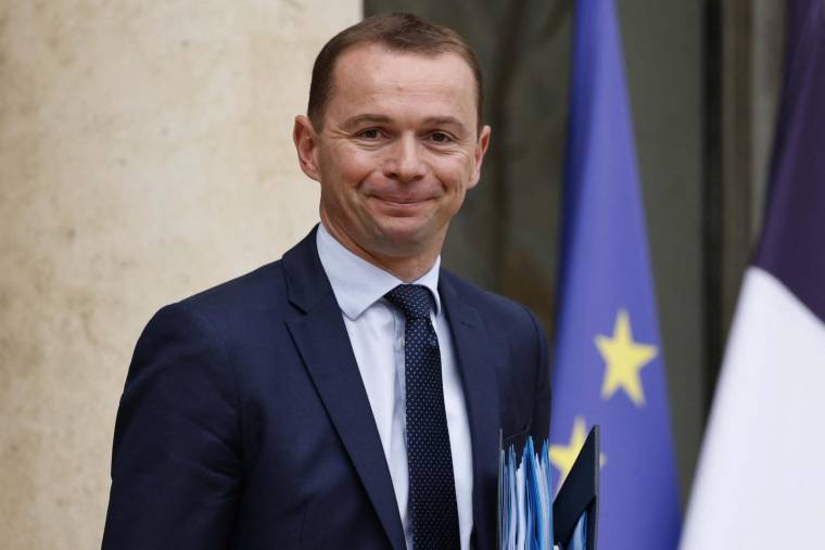 Le ministre du Travail Olivier Dussopt ( AFP / LUDOVIC MARIN )