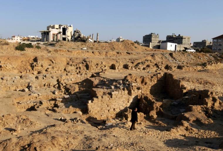 L'ancien site archéologique du port d'Anthedon, également connu sous le nom de Blakhiya, le 25 avril 2013 à Gaza, ( AFP / MOHAMMED ABED )