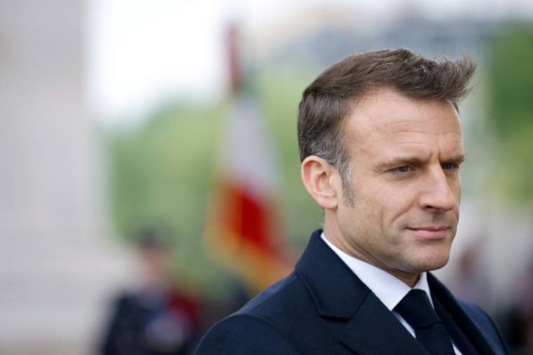 Le président Emmanuel Macron, le 8 mai 2024 à Paris ( POOL / Johanna Geron )