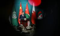 Le président chinois Xi Jinping s'exprime lors de la cérémonie d'ouverture d'un Forum associant la Chine aux pays arabes, le 30 mai 2024 à Pékin ( AFP / JADE GAO )