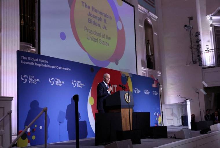 Photo d'archives: Joe Biden prononce un discours lors de la septième conférence de reconstitution des ressources du Fonds mondial à New York