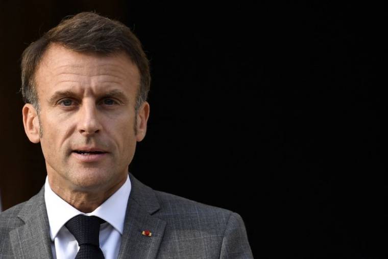 Le président français Emmanuel Macron lors d'une cérémonie à l'Elysée à Paris