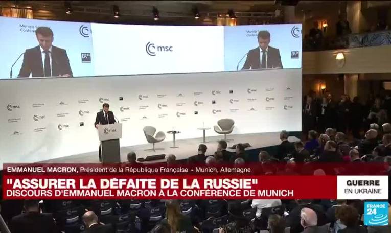 À Munich, Macron affirme que, très clairement, "l'heure n'est pas au dialogue"