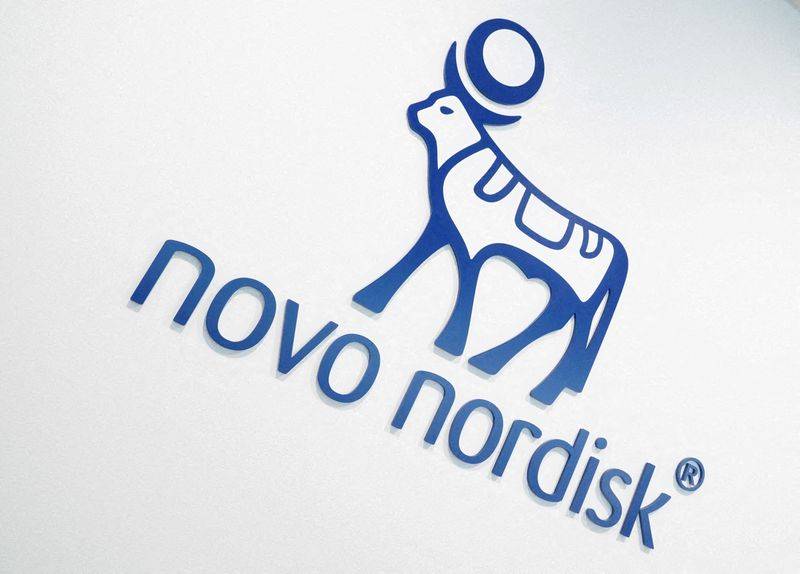Photo d'archives: Le logo du fabricant danois de médicaments Novo Nordisk