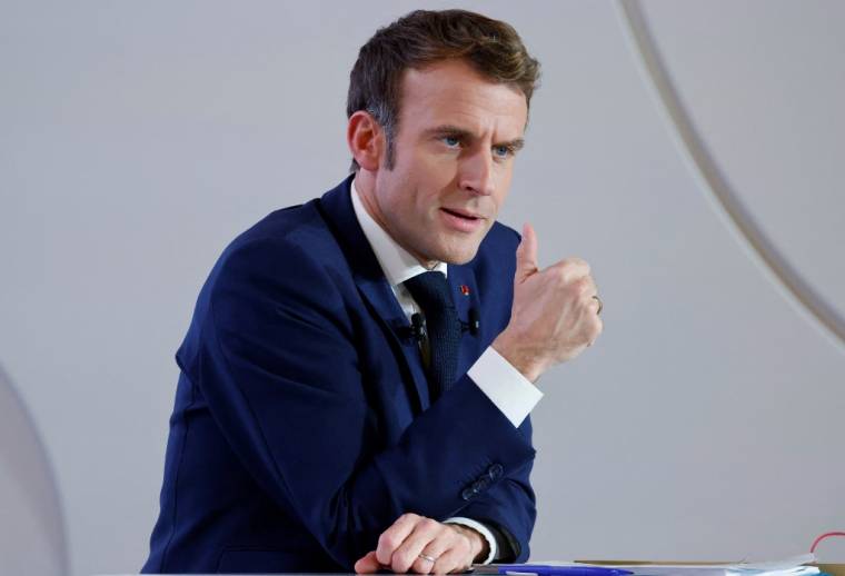 Emmanuel Macron à Paris, le 9 décembre 2021. ( POOL / LUDOVIC MARIN )
