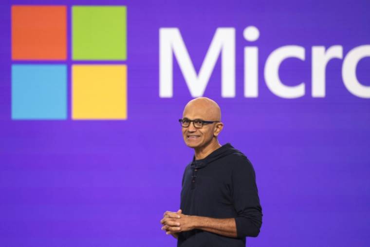 Le PDG de Microsoft, Satya Nadella, s'exprime lors de la conférence Microsoft Build au Seattle Convention Center Summit Building à Redmond, dans l'Etat de Washington, le 21 mai 2024 ( AFP / Jason Redmond )