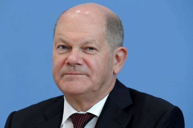 German Finance Minister Olaf Scholz attends a news conference in Berlin