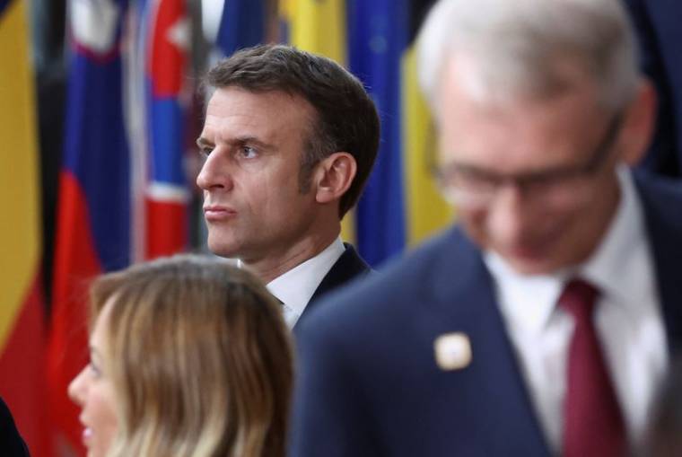 Le président français, Emmanuel Macron, lors d'un sommet des dirigeants de l'Union européenne