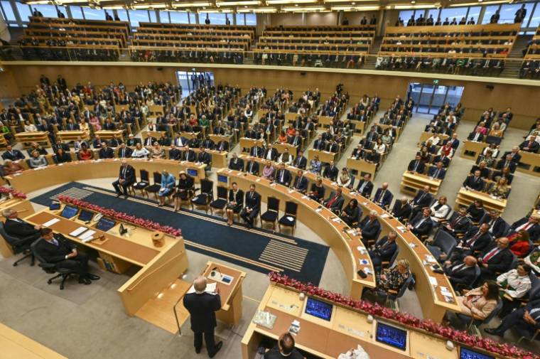 Le Parlement suédois en séance après les élections législatives de 2022, le 27 septembre 2022 à Stockholm  ( AFP / Jonathan NACKSTRAND )