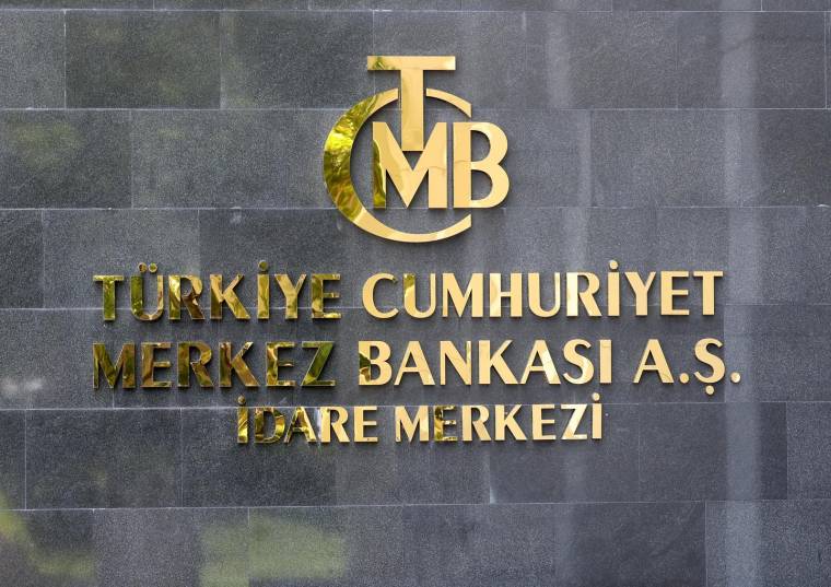 Le logo de la Banque centrale turque, le 9 juin 2023 à Ankara. ( AFP / ADEM ALTAN )