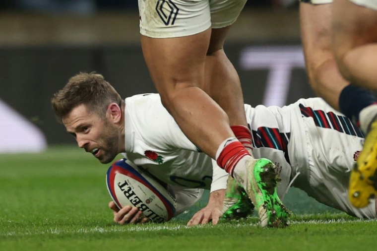 Elliot Daly, auteur de l'essai de la victoire pour l'Angleterre, contre la France, le 8 février ( AFP / Adrian Dennis )