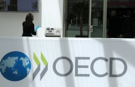 L'OCDE a relevé jeudi sa prévision de croissance mondiale en 2024 à 3,1% contre 2,9% lors de ses dernières projections en février ( AFP / Eric PIERMONT )