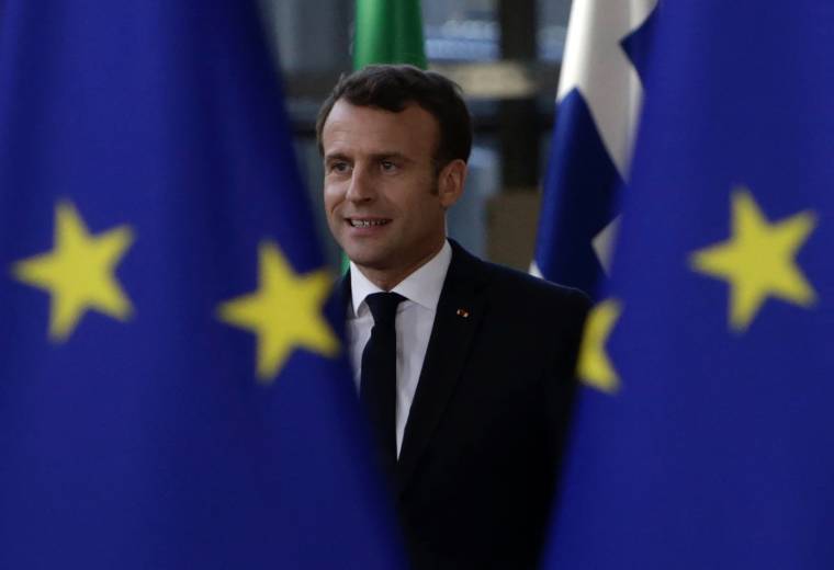 Emmanuel Macron, à Bruxelles, en avril 2019 ( AFP / ARIS OIKONOMOU )