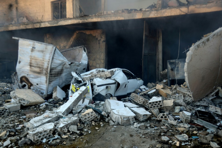 Destructions à Baalbeck, dans l'est du Liban, après une frappe israélienne le 27 septembre 2024 ( AFP / - )