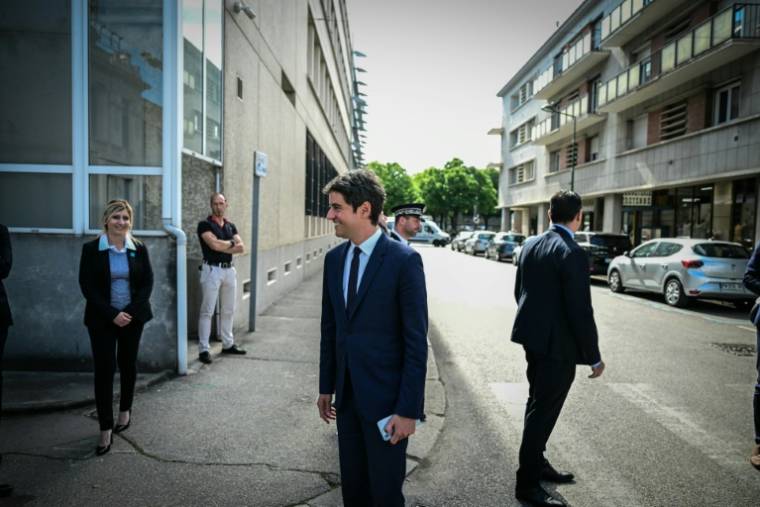 Le Premier ministre Gabriel Attal à Valence, dans le Tarn-et-Garonne, le 24 mai 2024 ( AFP / OLIVIER CHASSIGNOLE )