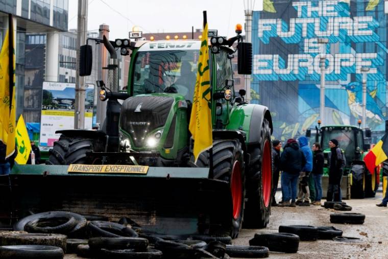 Manifestation d'agriculteurs à Bruxelles, le 26 février 2024 ( BELGA / BENOIT DOPPAGNE )