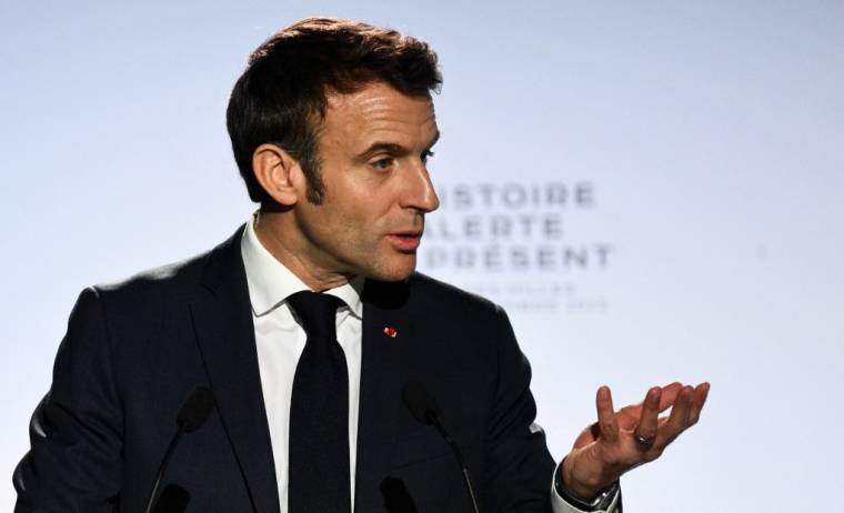 Emmanuel Macron àAix-en-Provence, le 5 décembre 2022. ( POOL / CHRISTOPHE SIMON )