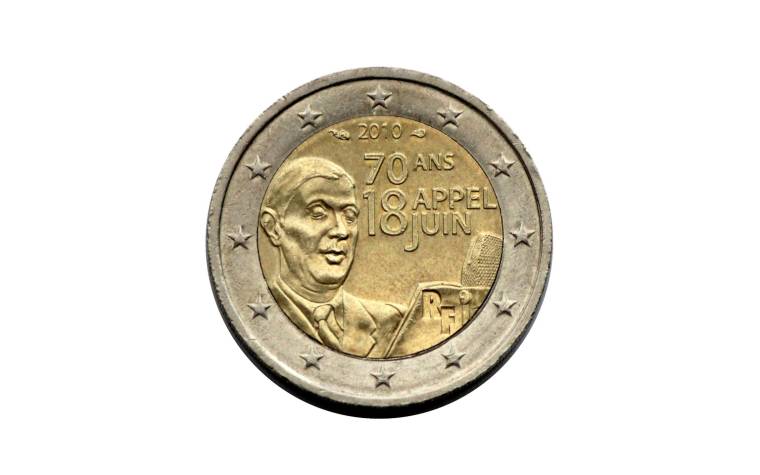 Des petites pièces de grande valeur - Général de Gaulle 2€