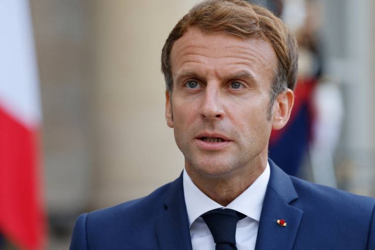 Emmanuel Macron, le 16 septembre 2021 à l'Élysée. ( AFP / LUDOVIC MARIN )