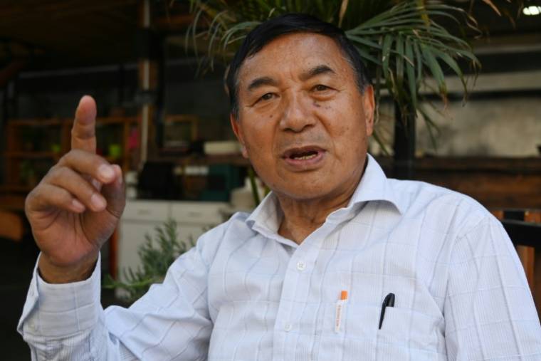 L'ancien responsable de l'Association des alpinistes népalais Ang Tshering Sherpa le 4 avril 2024 lors d'un entretien accordé à l'AFP à Katmandou ( AFP / Prakash MATHEMA )