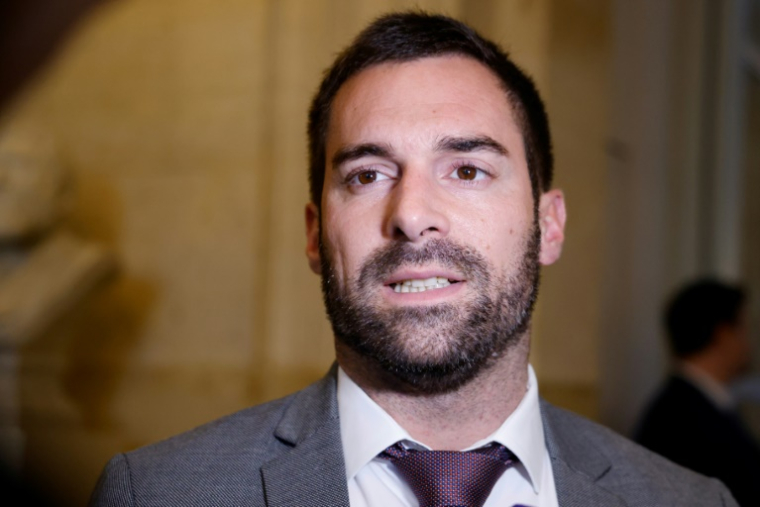 Le député et porte-parole du Rassemblement national Julien Odoul, le 14 novembre 2023 à l'Assemblée, à Paris ( AFP / Ludovic MARIN )