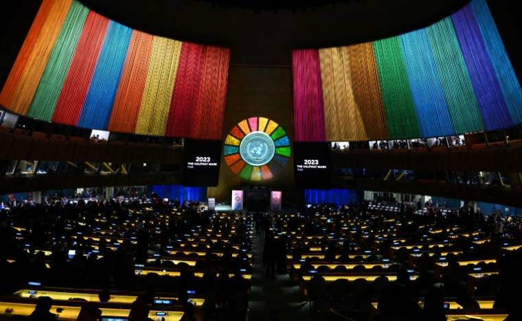 Des délégués au siège de l'ONU, à New York, le 18 septembre 2023 ( AFP / TIMOTHY A. CLARY )