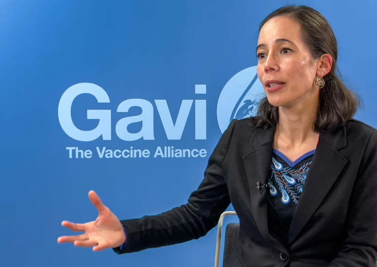 Aurélia Nguyen, directrice des programmes de Gavi, à Genève, le 18 janvier 2024 ( AFP / Elodie LE MAOU )