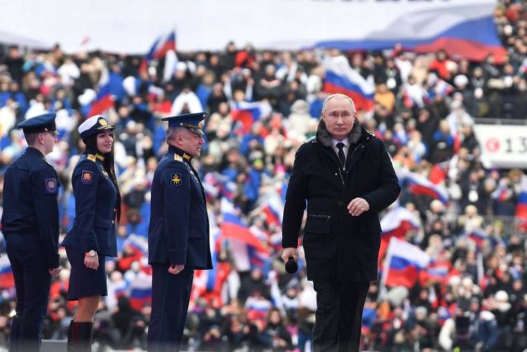 Le président russe Vladimir Poutine lors d'un concert à Moscou, Russie