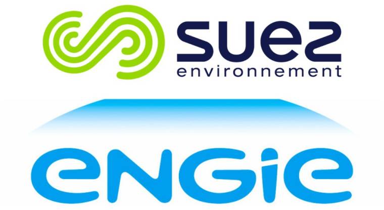 Les logos de Suez Environnement et Engie. (© Suez Environnement / Engie)