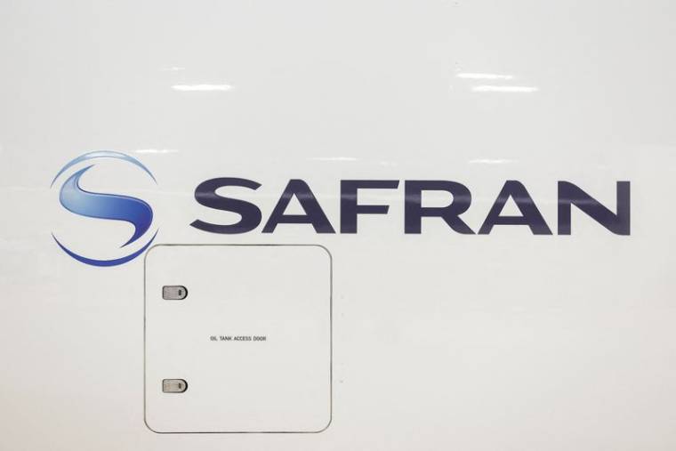 Photo du logo de Safran au 54e Salon international de l'aéronautique et de l'espace de Paris