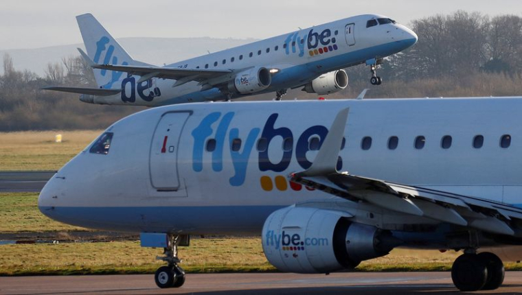 Photo d'archives d'un avion Flybe à l'aéroport de Manchester