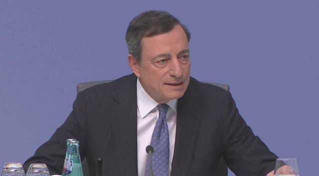 Mario Draghi en conférence de presse, jeudi 21 juillet. Source : BCE.
