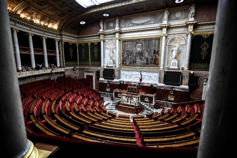 L'hémicycle de l'Assemblée nationale le 17 juin 2022. ( AFP / STEPHANE DE SAKUTIN )