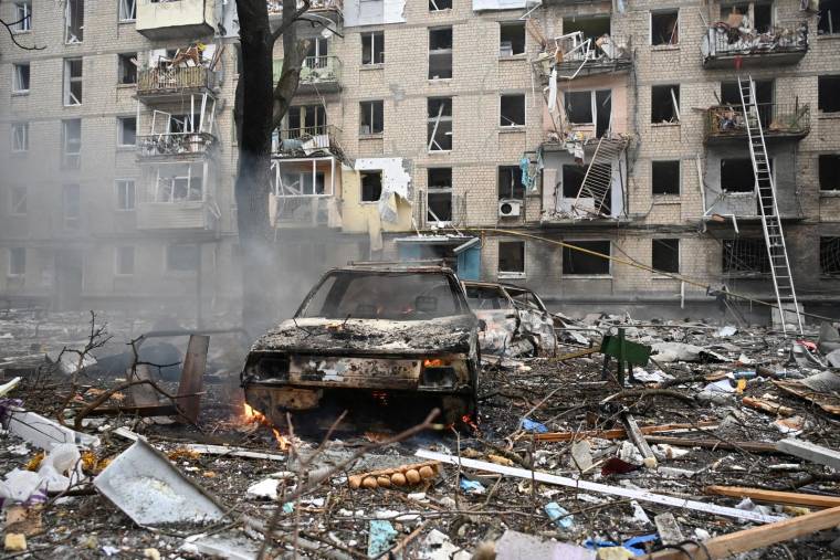 Kharkiv, en Ukraine, le 23 janvier 2024. ( AFP / SERGEY BOBOK )