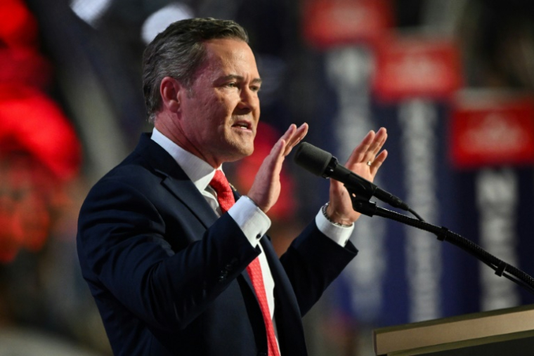 Le sénateur de Floride Michael Waltz, pressenti pour devenir le conseiller à la sécurité nationale du président américain Donald Trump, le 17 juillet 2024 pendant la Convention républicaine à Milwaukee ( GETTY IMAGES NORTH AMERICA / LEON NEAL )