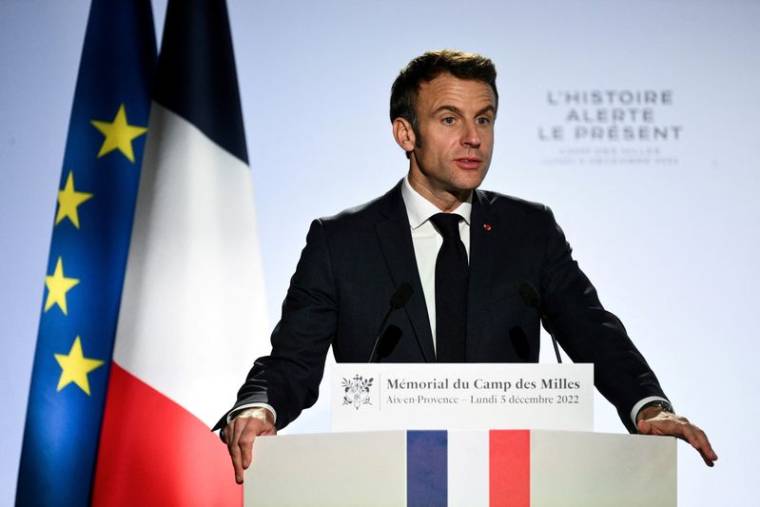 Le président Emmanuel Macron visite le site commémoratif du Camp des Milles, à Aix-en-Provence