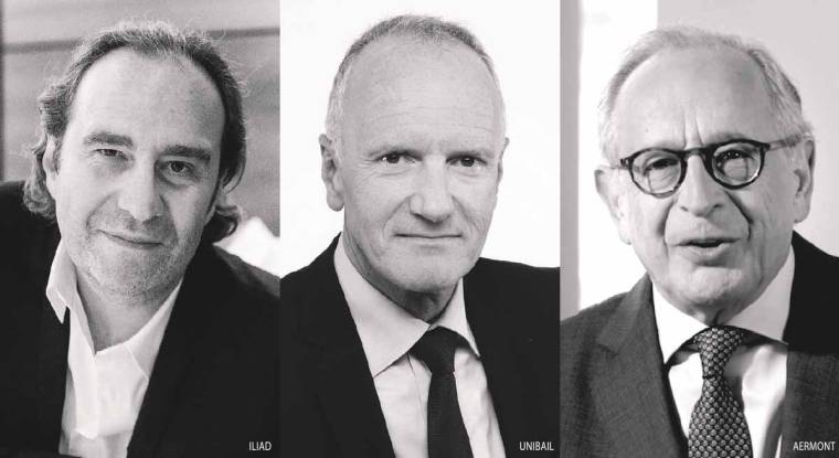 Xavier Niel, fondateur d'Iliad, et Léon Bressler, ancien dirigeant d'Unibail, s'opposent au projet de Christophe Cuvillier, président du directoire de la foncière. (© Unibail)