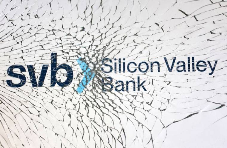 Une illustration du logo SVB (Silicon Valley Bank)