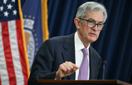 Jerome Powell lors d'une conférence de presse à Washington, le 7 novembre 2024 ( AFP / ANDREW CABALLERO-REYNOLDS )